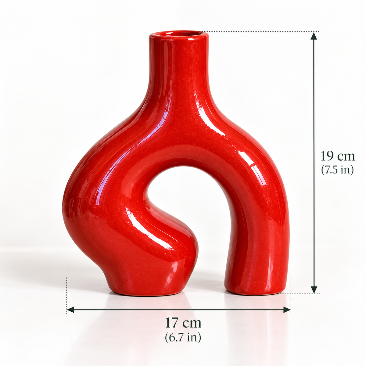 Handcrafted Moroccan Ceramic Loop Vase – Color Customizable