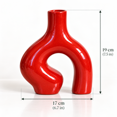 Handcrafted Moroccan Ceramic Loop Vase – Color Customizable