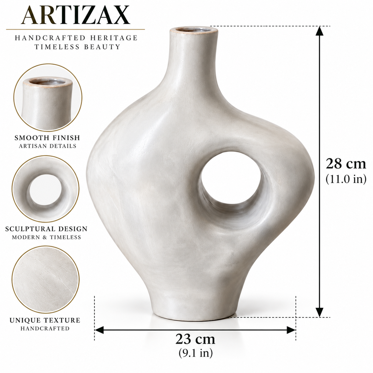Handcrafted Safi Ceramic Sculptural Vase – Moroccan Artisan Decor