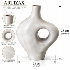 Handcrafted Safi Ceramic Sculptural Vase – Moroccan Artisan Decor