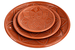 Handcrafted Moroccan Ceramic Plate Set – Set of 3 | Safi Artisan Pottery