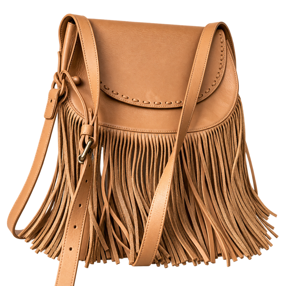 Handcrafted Moroccan Leather Fringe Bag – Personalized ARTIZAX Crossbody Bag