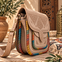 Handcrafted Moroccan Leather Crossbody Bag – Personalized Artisan Bag