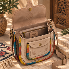 Handcrafted Moroccan Leather Crossbody Bag – Personalized Artisan Bag