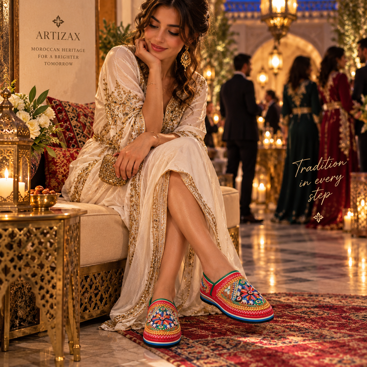 Handcrafted Moroccan Embroidered Slippers – Multicolor Artisan Shoes