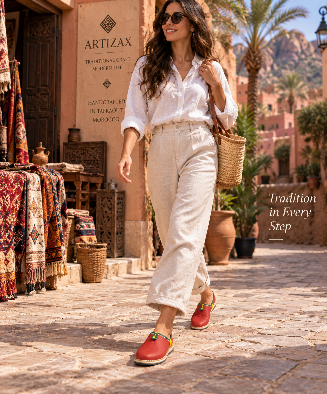 Handcrafted Moroccan Amazigh Leather Babouche – Tafraout Women’s Slippers