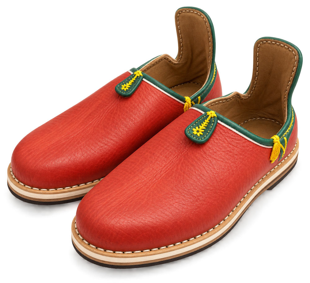 Handcrafted Moroccan Amazigh Leather Babouche – Tafraout Women’s Slippers