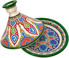 Hand-Painted Moroccan Ceramic Tagine — Artisan Decorative Piece