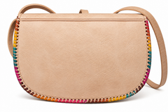 Handcrafted Moroccan Leather Crossbody Bag – Amazigh Camel & Floral Design