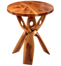Handcrafted Moroccan Juniper Wood Side Table – 41 × 35 cm