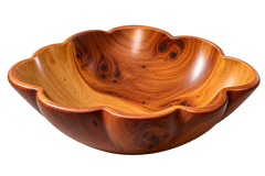 Handcrafted Moroccan Wooden Bowl – Sculptural Flower-Shaped Centerpiece