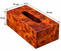 Handcrafted Moroccan Thuya Wood Tissue Box Cover – Natural Burl Grain