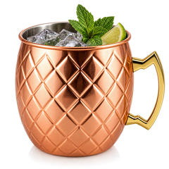 Hammered Copper Mug with Stainless Steel Interior – 500ml Insulated Drinkware