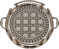 Handcrafted Moroccan Silver-Plated Brass Serving Tray – 40, 45 & 50 cm
