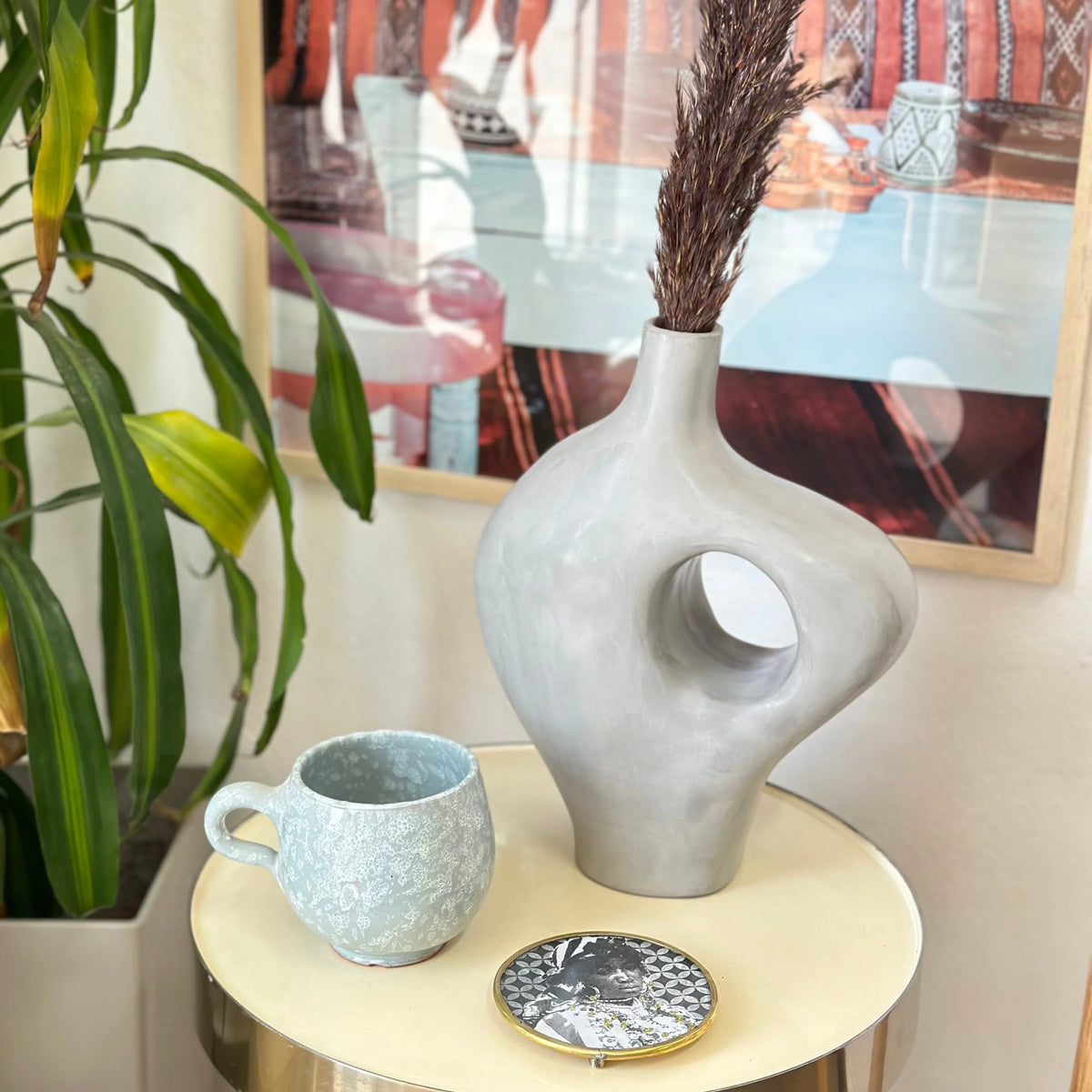 Handcrafted Safi Ceramic Sculptural Vase – Moroccan Artisan Decor
