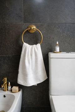 Complete Moroccan Brass Bathroom Accessories Set – 6 Pieces