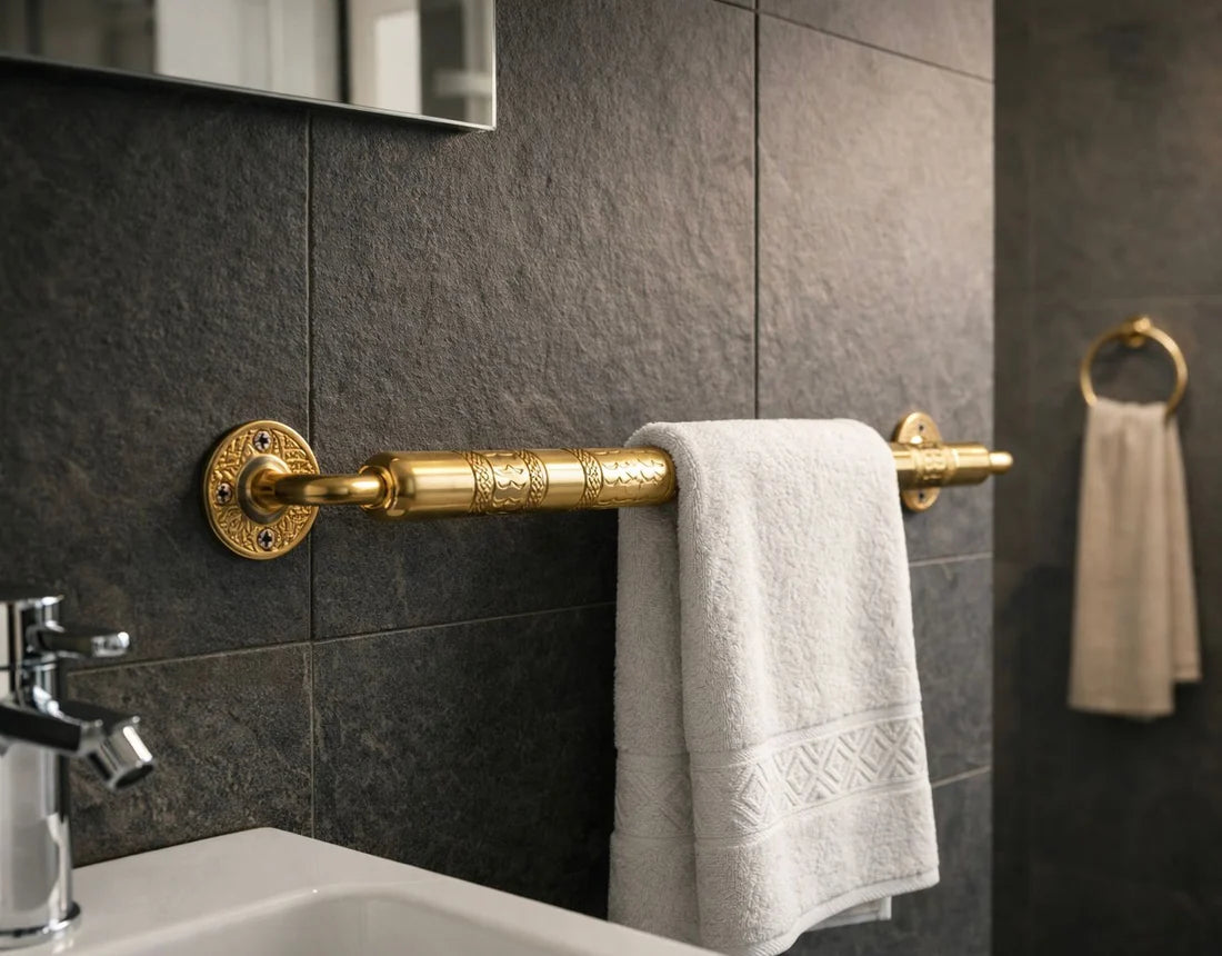 Complete Moroccan Brass Bathroom Accessories Set – 6 Pieces