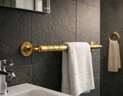 Complete Moroccan Brass Bathroom Accessories Set – 6 Pieces