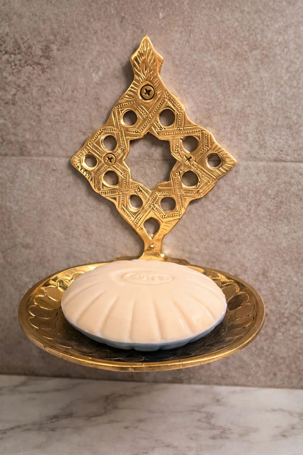 Complete Moroccan Brass Bathroom Accessories Set – 6 Pieces