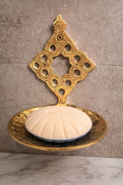Complete Moroccan Brass Bathroom Accessories Set – 6 Pieces