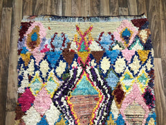 One-of-a-Kind Moroccan Boucherouite Rug – Colorful Handwoven Berber Rug – 203 × 96 cm