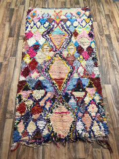 One-of-a-Kind Moroccan Boucherouite Rug – Colorful Handwoven Berber Rug – 203 × 96 cm