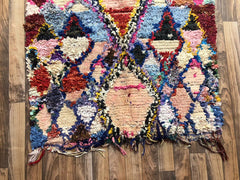 One-of-a-Kind Moroccan Boucherouite Rug – Colorful Handwoven Berber Rug – 203 × 96 cm