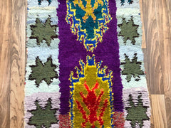 Handwoven Moroccan Runner Rug – Colorful Amazigh Geometric Design
