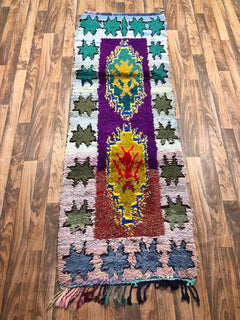 Handwoven Moroccan Runner Rug – Colorful Amazigh Geometric Design