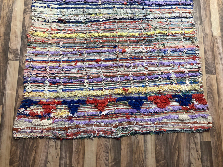 Handwoven Moroccan Boucherouite Rug — One-of-a-Kind Artisan Textile