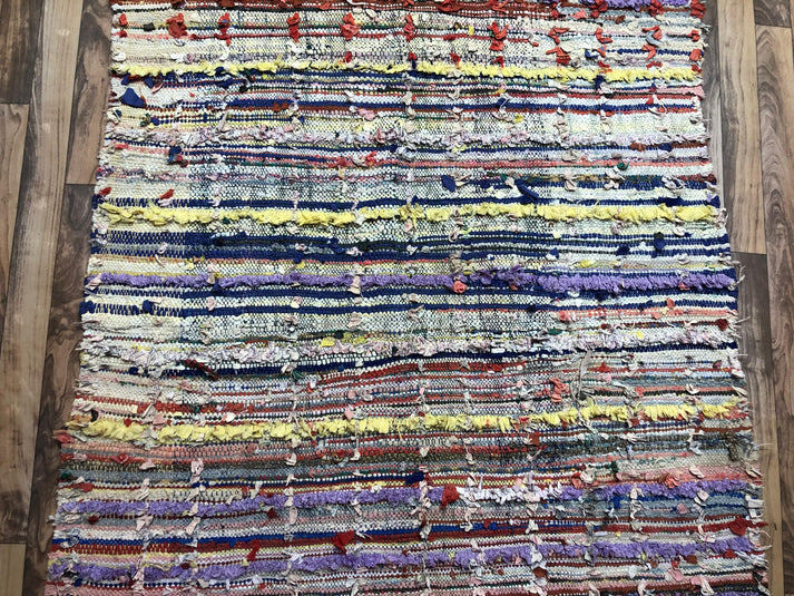 Handwoven Moroccan Boucherouite Rug — One-of-a-Kind Artisan Textile