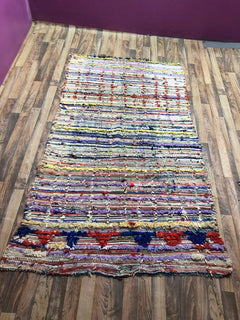 Handwoven Moroccan Boucherouite Rug — One-of-a-Kind Artisan Textile