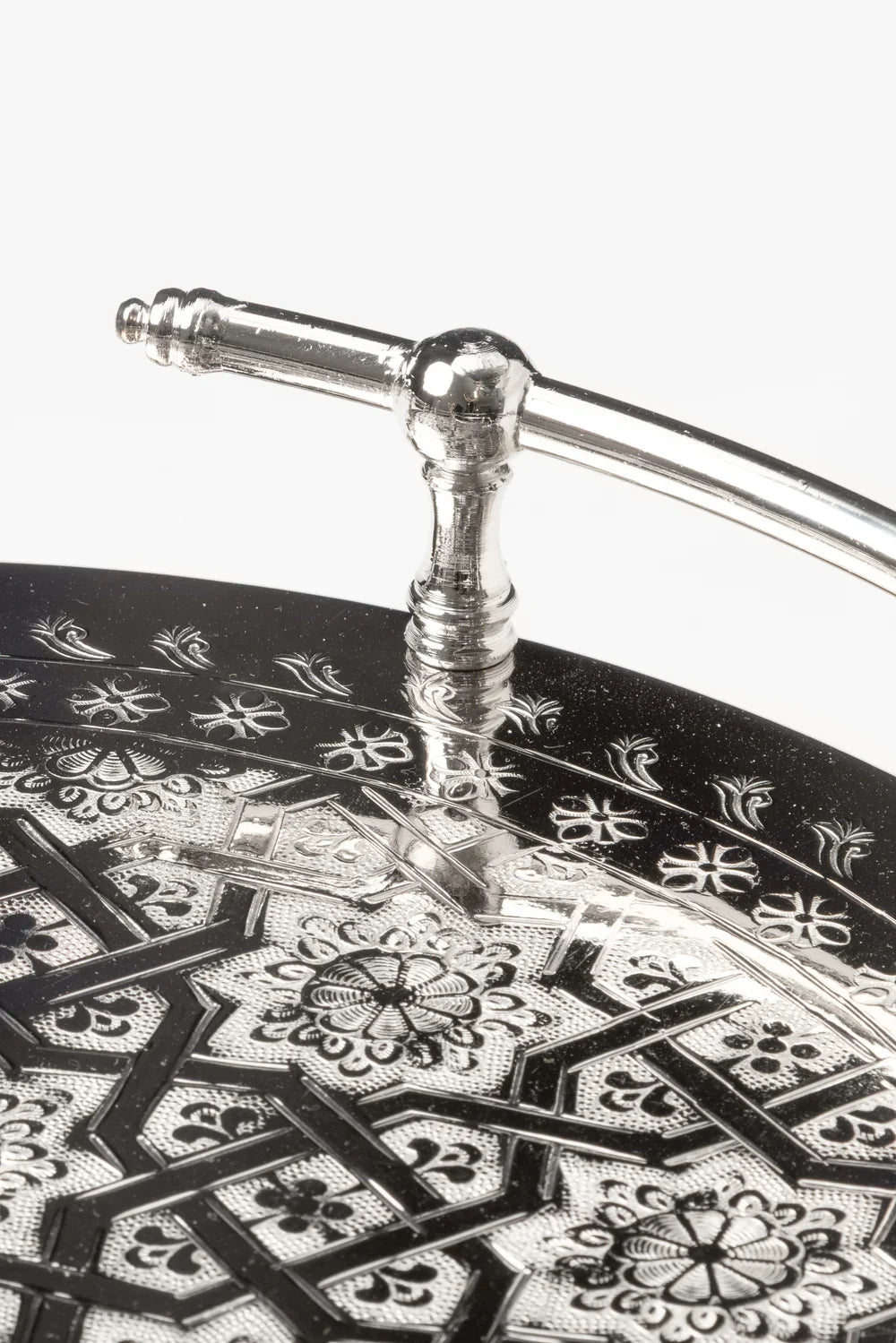 Handcrafted Moroccan Silver-Plated Brass Serving Tray – 40, 45 & 50 cm