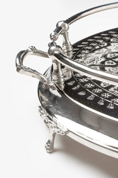 Handcrafted Moroccan Silver-Plated Brass Serving Tray – 40, 45 & 50 cm