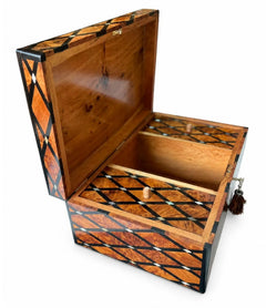 Large Moroccan Thuya Burl Jewelry Box with Mother-of-Pearl Marquetry