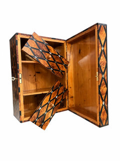 Large Moroccan Thuya Burl Jewelry Box with Mother-of-Pearl Marquetry