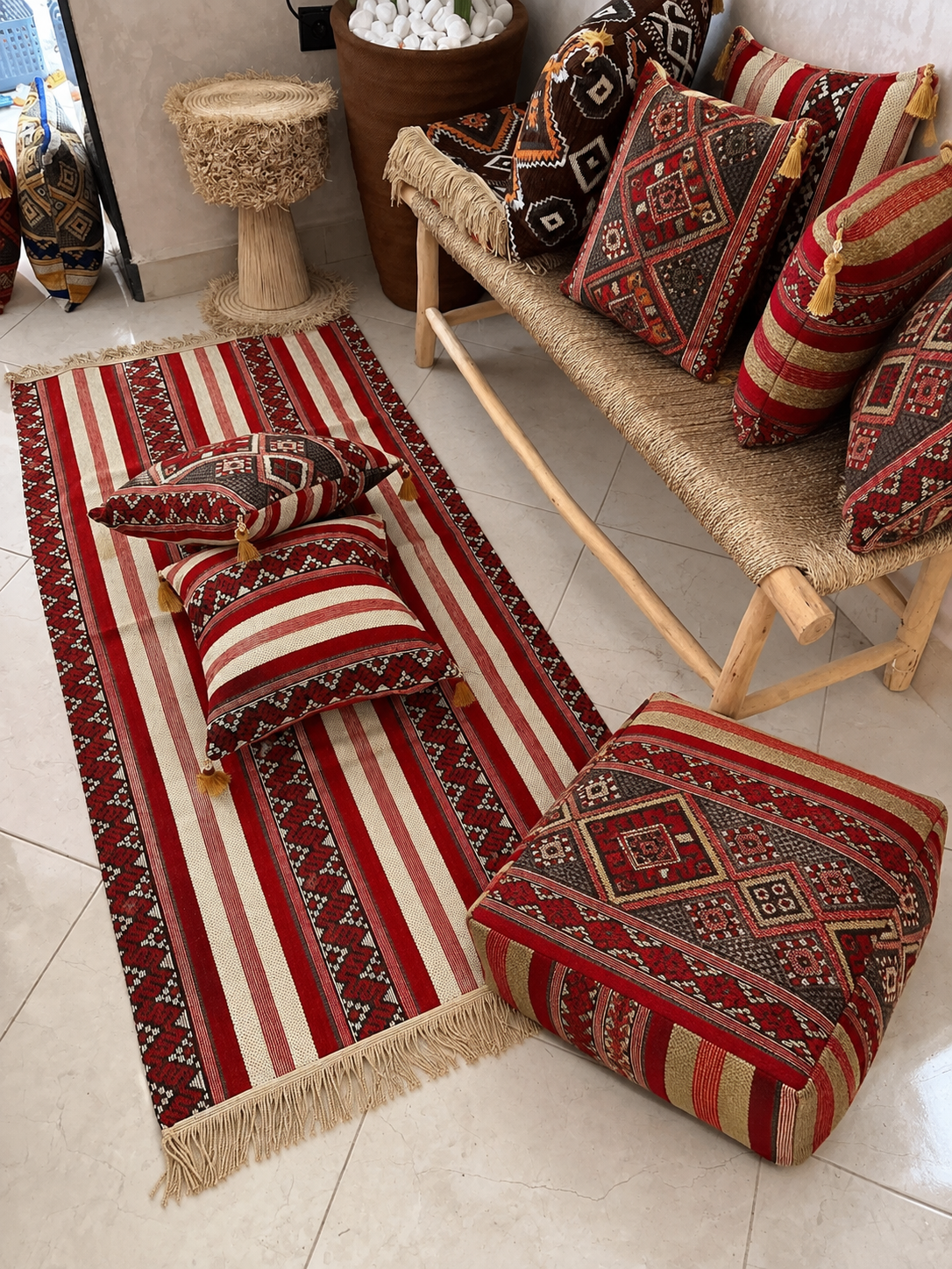 Handwoven Moroccan Amazigh Wool Collection — Build Your Set