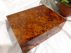 Large Moroccan Thuya Burl Jewelry Box — Handcrafted in Essaouira