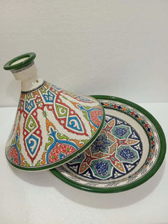 Hand-Painted Moroccan Ceramic Tagine — Artisan Decorative Piece