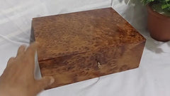 Large Moroccan Thuya Burl Jewelry Box — Handcrafted in Essaouira
