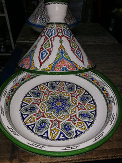 Hand-Painted Moroccan Ceramic Tagine — Artisan Decorative Piece