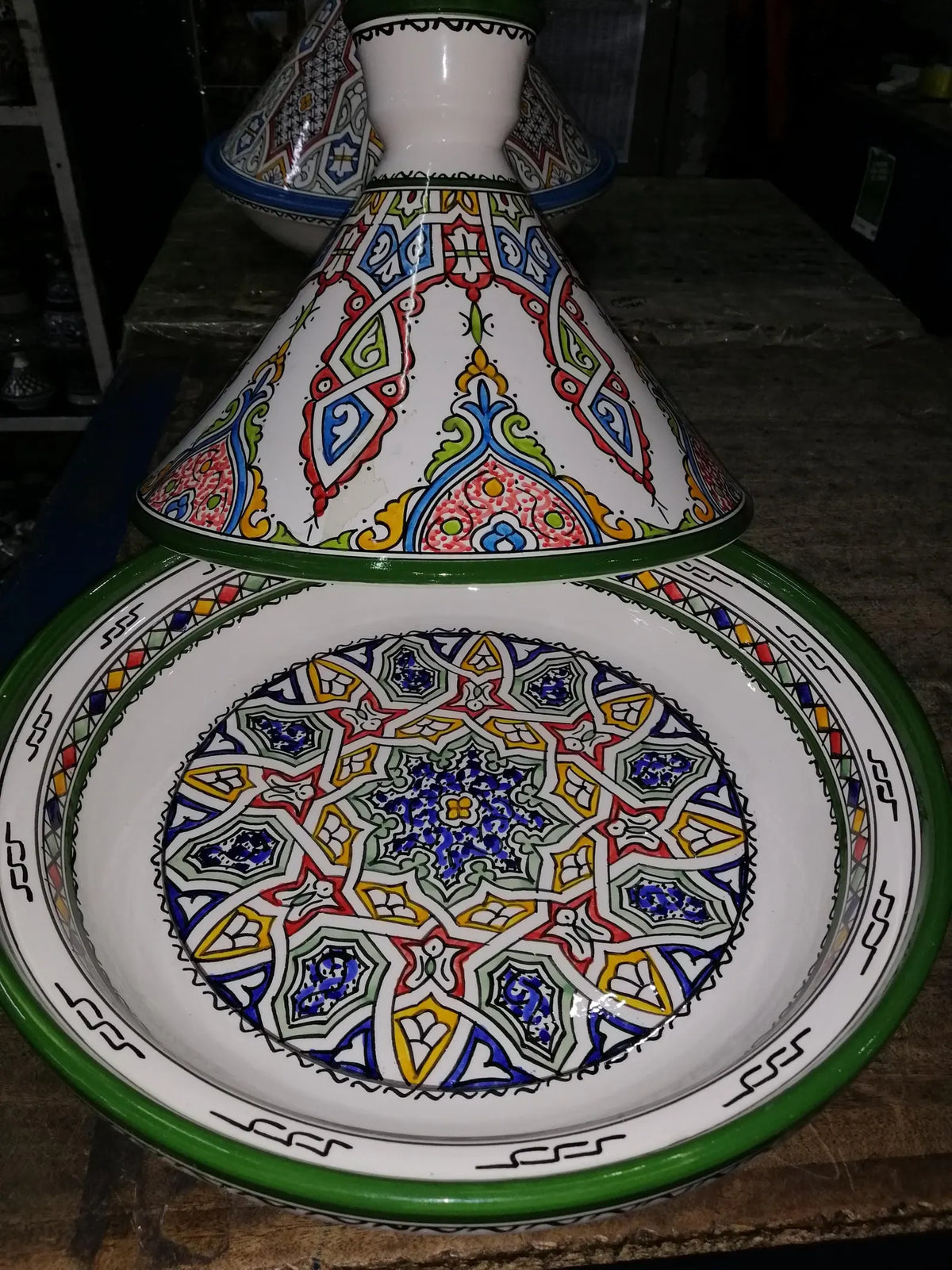 Hand-Painted Moroccan Ceramic Tagine — Artisan Decorative Piece